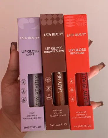 Lip gloss Red Glow- Lady Beauty - Imagem 4