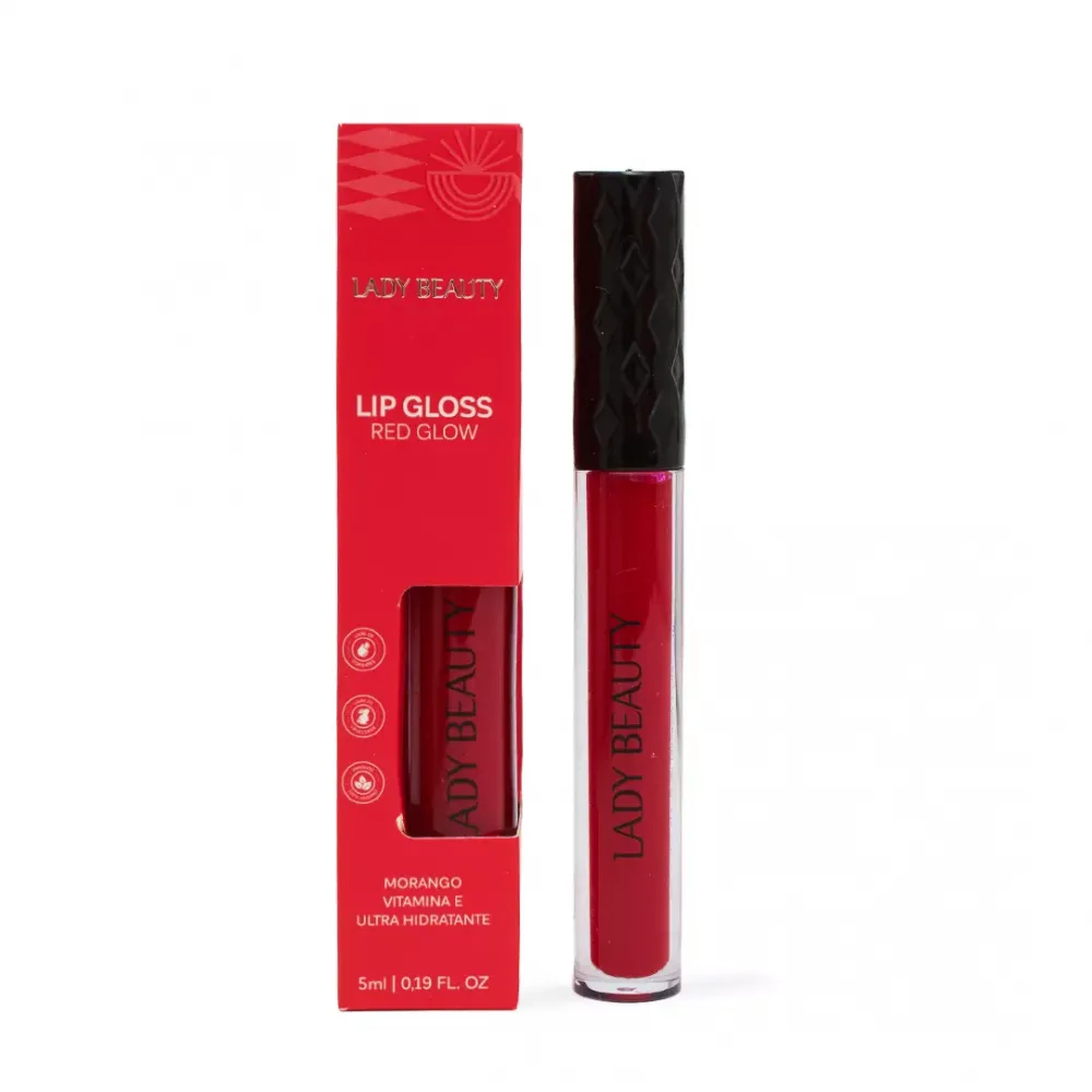 Lip gloss Red Glow- Lady Beauty - Imagem 2